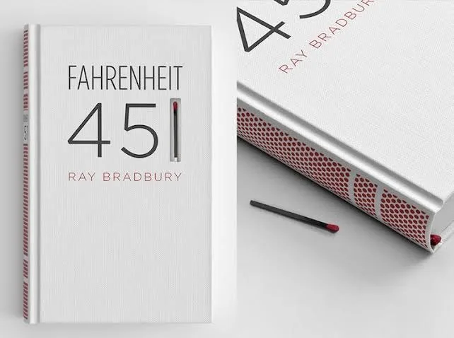 Був дизайн 451 градус по Фаренгейту, де була книга була з сіркою, як коробка сірників, і сірник щоб спалити її після прочитання