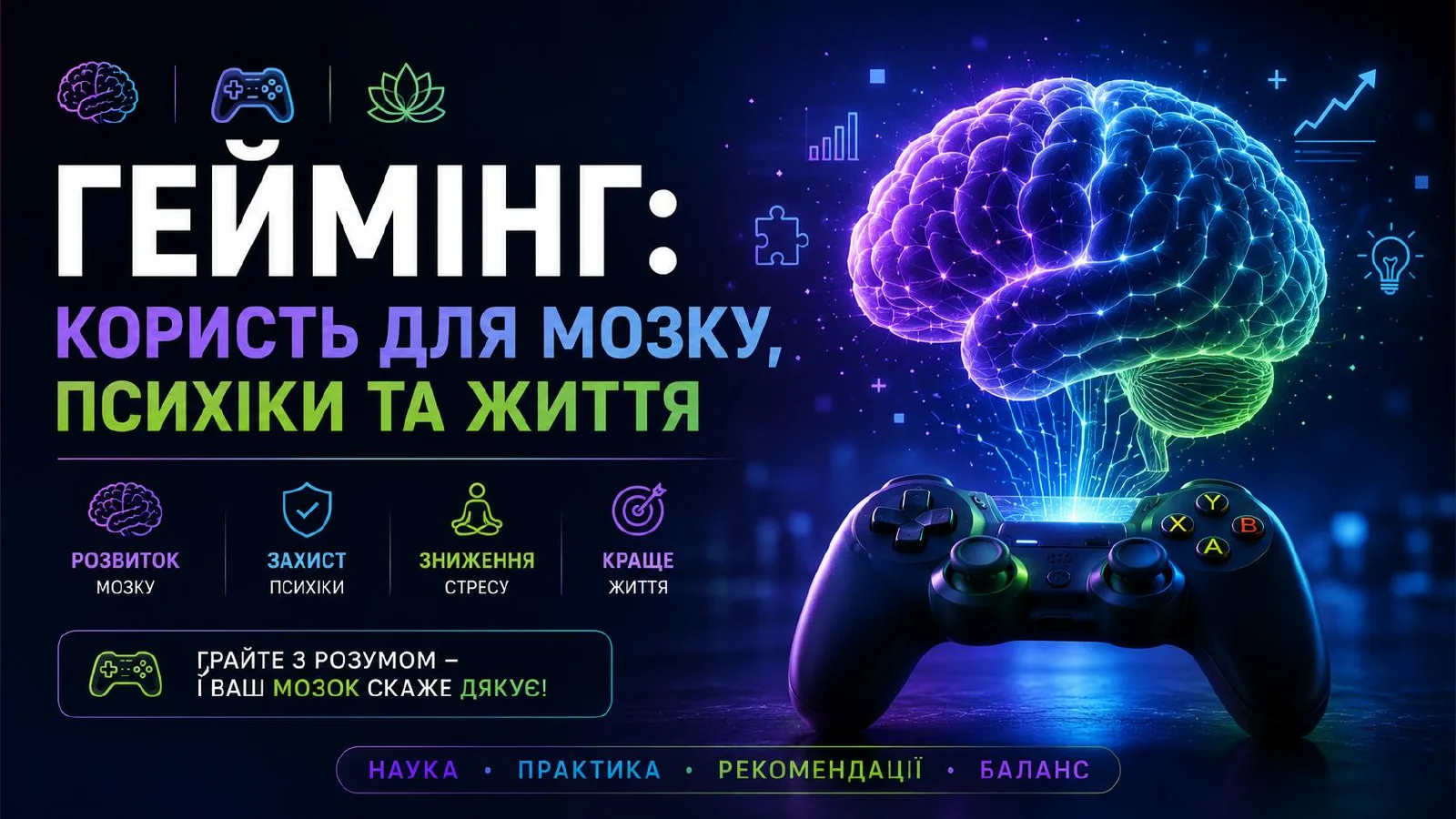 Геймінг: користь для мозку, психіки та життя